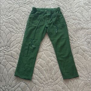 Free People Forest Green Capris with Drawstring
